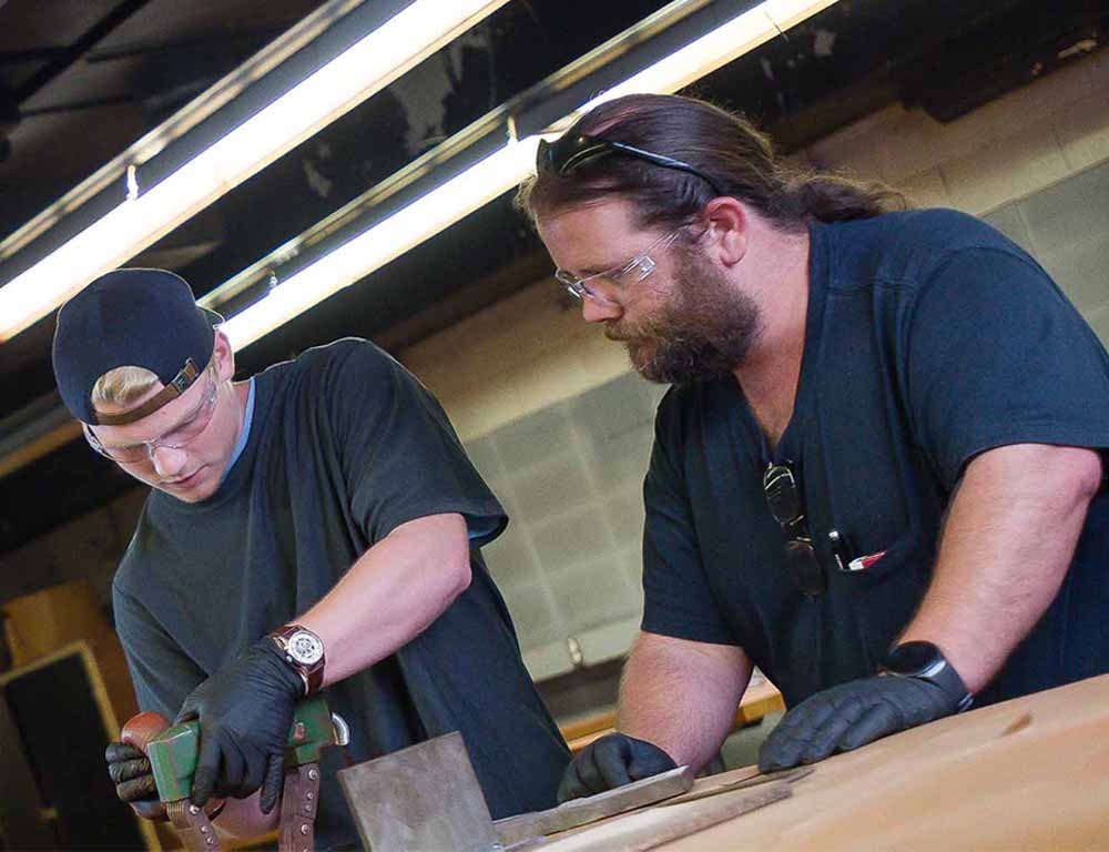 Advanced Manufacturing student and instructor