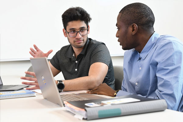 Students sitting in computer lab