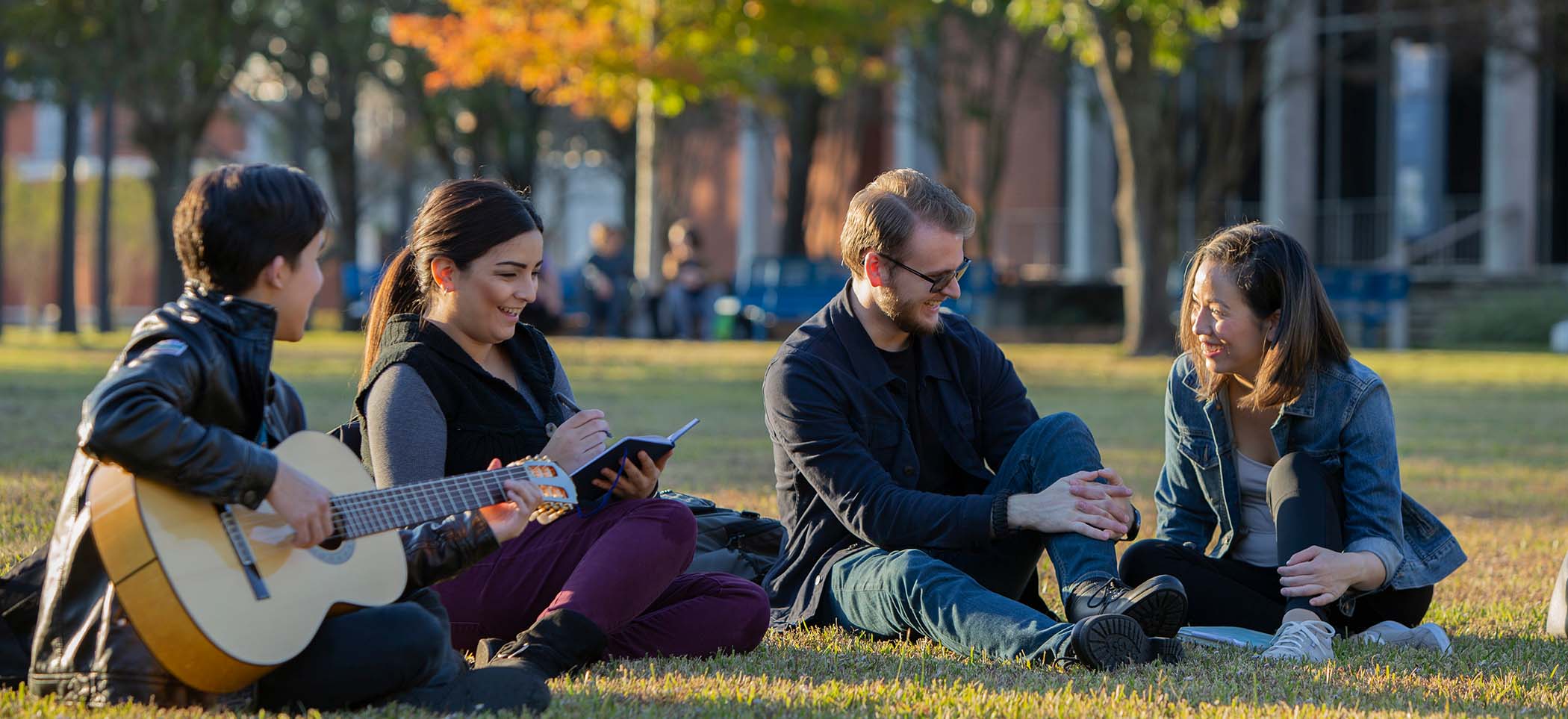 students talking