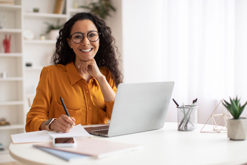 Female entrepreneur at desk