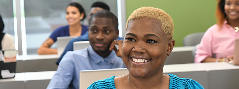 San Jacinto College adult student in classroom