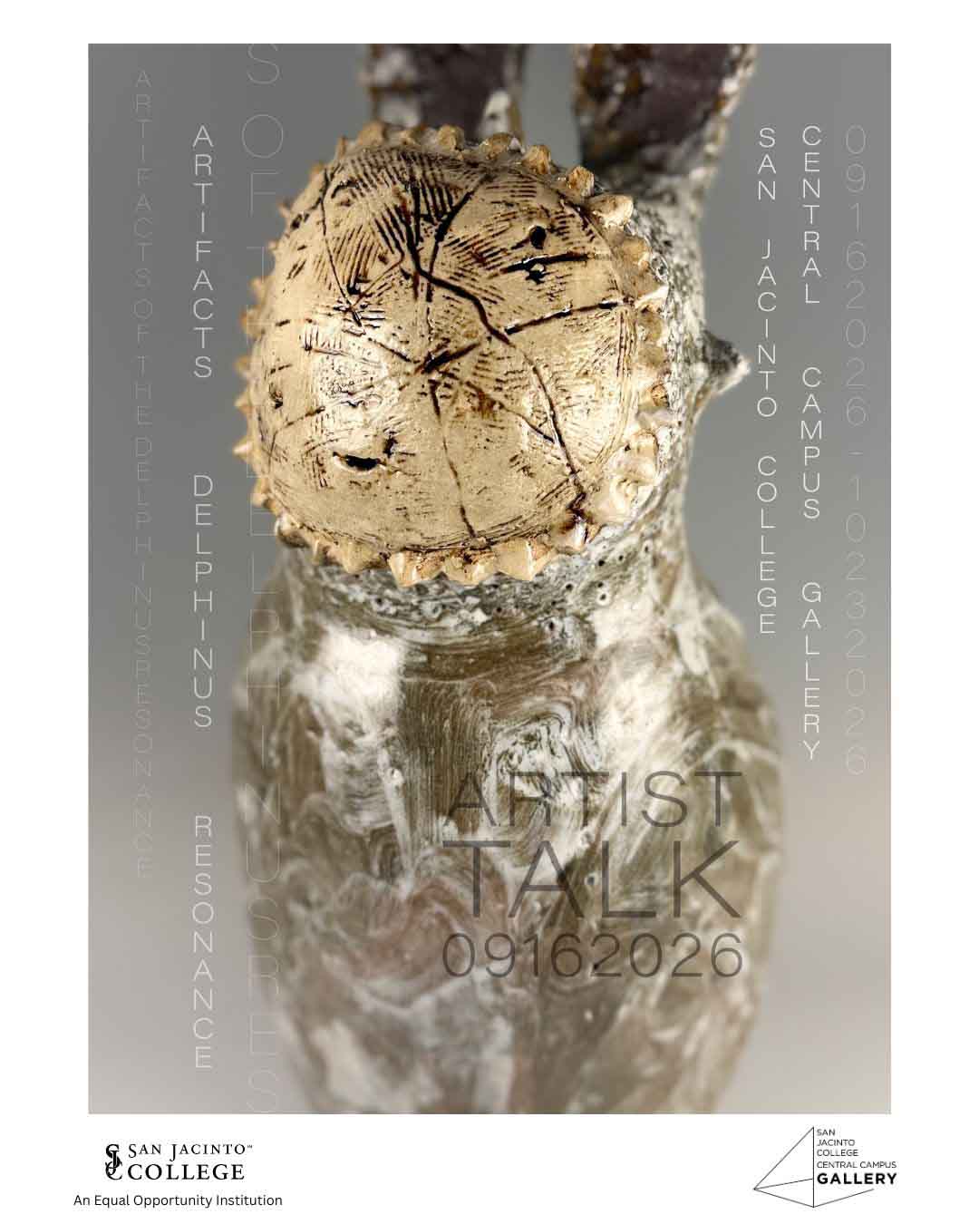 Christopher St. John, Delphinus Resonance, 2026. Stoneware, glaze, 34”x12”x12”